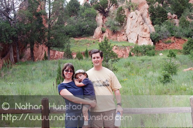 Elly, Chris, and Michael Weber in Garden of the Gods Park in Colorado Springs, CO